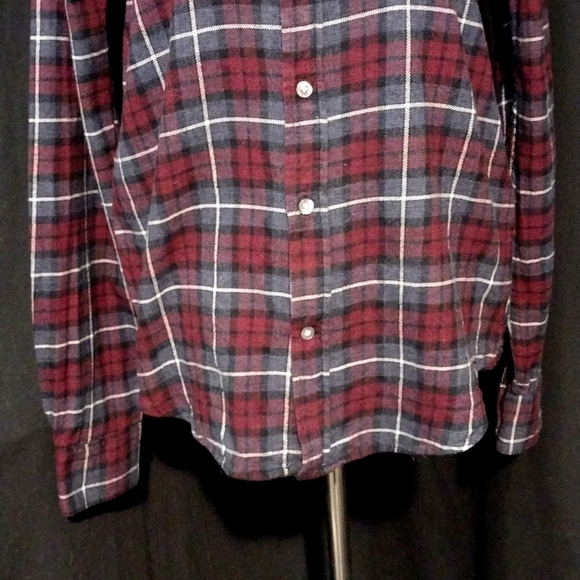Tallwoods Bruno Milano Long Sleeve Button Up Plaid Flannel Top Size Small - Picture 3 of 7